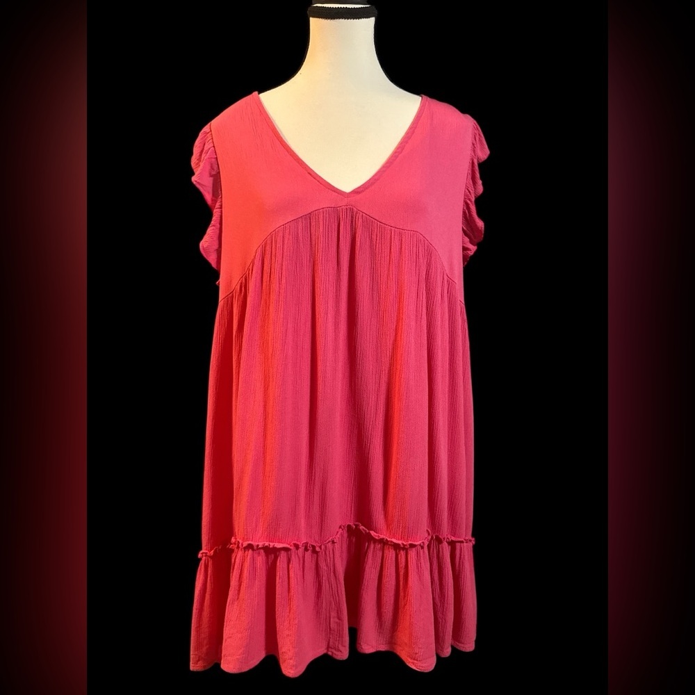 Altar'd State Pink Sleeveless Ruffled Mini Dress